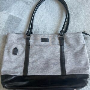 Modern Gray and Black Laptop Tote with Sleek Design